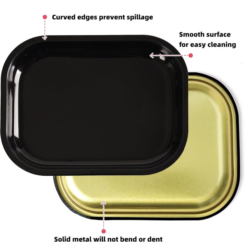 PYSEA Small Metal Tray with Magnetic Lid, Cute Decorative Tray, Ideal Storage for Home or Travel, 7 x 5.5 Inches (Black) - Image 5